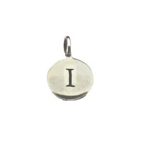 Monogram Sterling Silver Letter "I" Tiny Charm Typewriter Font bracelet necklace